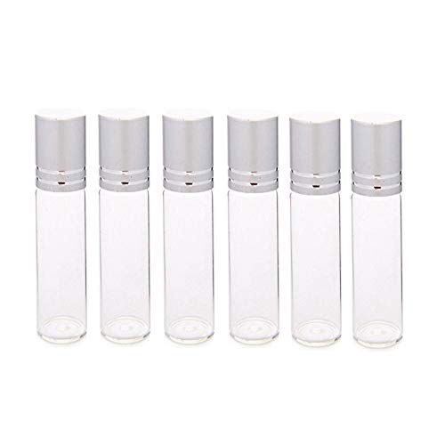 10PCS 20ML 0.7OZ Transparent Empty Glass Bottle with Silver Cap and Inner Plug Solid Powder Pill Table Storage Holder Small Jar Portable Refillable Cosmetic Container for Travel Daily Life Use