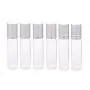 10 Stück 20ml 0.7OZ Klare Glasflasche mit Silberverschluss und Innenstopfen – Feststoffpulver, Pillen, Tabletten, Lagerbehälter, kleine Dose, tragbar, wiederbefüllbar für Reisen und den täglichen Gebrauch