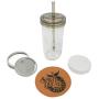 Mason Jar Drinking Glass Set - (1) 32oz Regular Mouth Ball Mason Jar with (1) Drinking Lid & Straw, (1) Storage Cap, (1) Metal Lid and Band, and (1) Spirit Quest Supplies Large Jar Opener