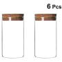 UPKOCH 6pcs Glass Storage Jar Kitchen Food Storage Canisters Container With Airtight Lid 300ml