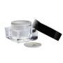 3Pcs Clear Acrylic Square Cosmetic Jar with Black Cap Empty Upscale Sample Bottles Containers for Storage Lotion Facial Cream Mask size 50ML/1.7Oz