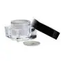 3er Set Klare Acryl-Quadratische Kosmetikbehälter mit Schwarzdeckel Leere Hochwertige Probenbehälter für Lotion, Gesichtscreme, Maske – 50ML/1.7Oz