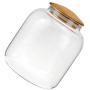 Cabilock 900ml Bamboo Lid Storage Jar Borosilicate Glass Storage Jar Candy Jar Spice Jars Glass Storage Tank for Sugar Candy Cookie
