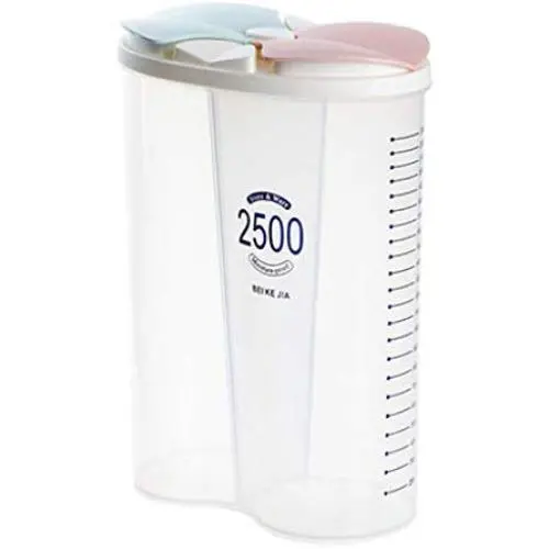 Boîte de rangement en plastique transparent pour aliments secs - Contenant de rangement pour grains, légumineuses (A)