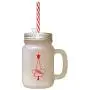 Red Christmas Tree Style 5 Frosted Glass Mason Jar With Straw Red Christmas Tree Style 5 Frosted Glass Mason Jar With Straw