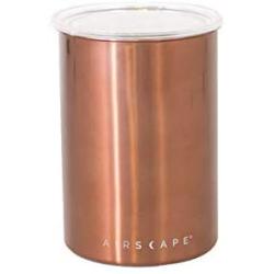 Airscape Coffee and Food Storage Canister - Patented Airtight Lid Preserve Food Freshness with Two Way CO2 Valve, Stainless Steel Food Container, Mocha Brown, Medium 7-Inch Can