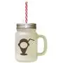 Pot Jar de Concrète à Glace, Verre Froissé Avec Paille Pot Jar de Concrète à Glace, Verre Froissé Avec Paille
