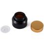 Glass Bottle Container Compatible for Cosmetic(12 Pack) Body Amber Color Cosmetic Glass Containers Empty Cream Jars (30ml, Amber Bottle + Black Cap)