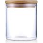 Food Storage Jar, 32 FL OZ (950 ML) Glass Storage Jar with Airtight Seal Bamboo Lid - Modern Design Clear Glass Airtight Seal Food Storage Canister for Home Serving for Coffee, Tea, Sugar and More