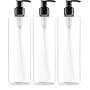 BAR5F Plastic Lotion Bottles with Pump Dispenser, 16 oz | Leak Proof, Empty Clear Cylinder, Refillable, BPA Free for Body Wash, Moisturizer, Face Cream, Liquid Hand Soap, Self-Tanner | Pack of 3