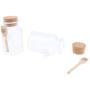 LoveinDIY 2pcs 10.5 oz Empty Plastic Sugar/Spice/Salt Jars with Wooden Spoon