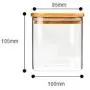 Glasbehälter 550ml mit Luftdichtung und Holzulieferung für Tee, Kaffee, Gewürze, Zucker, Salz - Ideal zum Servieren.