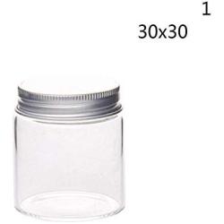 Transparent Small Glass Bottle With Cap Kitchen Glass Canister Snack Sugar Tea Storage Container Jar Bottle Kitchen Accessories (1)