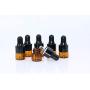 30Pcs Amber Glass Dropper Bottles Mini Empty Sample Vials Essential Oil Dropping Bottles Perfume Jars Cosmetic Container with Glass Eye Dropper and Black Caps (1ml)