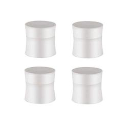 4PCS 15ML 0.5OZ White Empty Plastic Cream Bottles with Screw Cap and Inner Cover Face Hand Cream Storage Holder Makeup Case Refillable Durable Portable Cosmetic Container Jar for Travel Daily Life