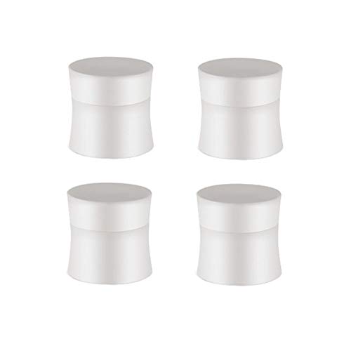 4PCS 15ML 0.5OZ White Empty Plastic Cream Bottles with Screw Cap and Inner Cover Face Hand Cream Storage Holder Makeup Case Refillable Durable Portable Cosmetic Container Jar for Travel Daily Life