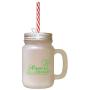 Green Organic Kitchen Real Food Chef Hat Frosted Glass Mason Jar With Straw