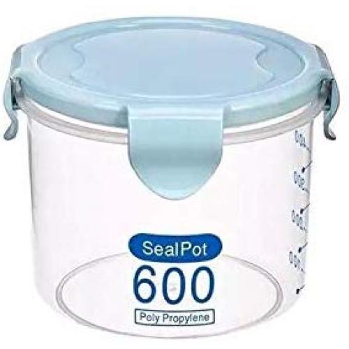 Yl Ly Food Storage Kitchen Plastic Fresh-Keeping Sealed Cans Milk Powder Cans Grain Storage Jars Home Snack Food Storage Box Light Blue 600Ml Two Sets