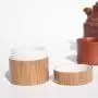 Natürlicher Bambusbehälter mit Refill-Verschluss, 5/10/15/20/30/50ml Kosmetikbehälter, Make-up-Creme-Behälter, runder Behälter, tragbar (Größe: 20ml)