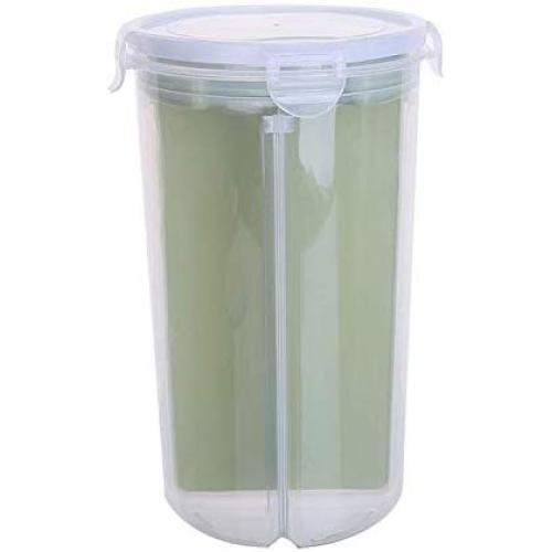Home Kitchen Storage Jar Sealed Anti Moisture Sorting Grids Beans Rice Grain Cereal Snacks Dried Fruit Cans 5 L Container Box,L Green