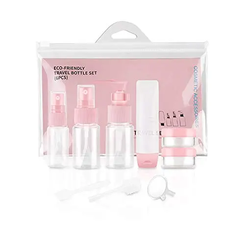 Ensemble de Flacons de Voyage, 9 Pièces, Résistant aux Produits de Soin, Conforme aux Règles TSA, Contenants Portables Transparents pour Crèmes, Shampoings, Savons, Rosa Ensemble de Flacons de Voyage, 9 Pièces, Résistant aux Produits de Soin, Conforme aux Règles TSA, Contenants Portables Transparents pour Crèmes, Shampoings, Savons, Rosa