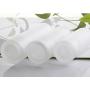2 Pcs 120ML 4OZ Transparent Frosted Glass Empty Refillable Lotion Bottle with White Pump Head and Bamboo Lines Cap Cosmetic Emulsion Container Shampoo Dispense Vial Makeup Sample Case Jar for Travel