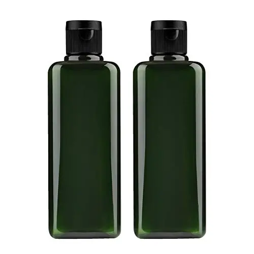 Sdootbeauty Plastic Empty Bottles Squeeze Bottles with Flip Cap, Flip Cap Bottle - Pack of 2, 200ml/6.7oz Green
