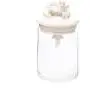 Glass Jars With Lid, Porcelain Ivory Flower Lid With Glass Jar Small For Food