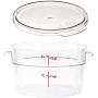 Cambro RFSCW2135 Camwear 2-Quart Clear Round Food Storage Container with Cambro RFSCWC2135 Clear Round Lid