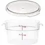Cambro RFSCW2135 Camwear 2-Quart Clear Round Food Storage Container with Cambro RFSCWC2135 Clear Round Lid Cambro RFSCW2135 Camwear 2-Quart Clear Round Food Storage Container with Cambro RFSCWC2135 Clear Round Lid