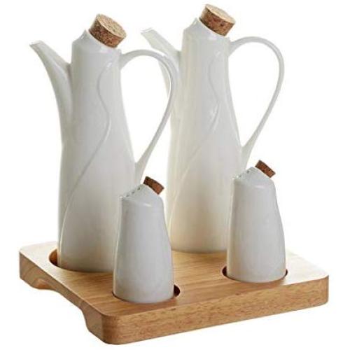 LQQGXLCondiment bottle, jar condiment storage box Spice jar Oil dispenser Ceramic sugar bowl condiment jar set olive oil vinegar syrup bottle dispenser