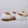 Kitchen seasoning box/Ceramic Condiment Storage Container with Pallet Salt jar Four-Piece Set