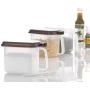 Large Capacity Plastic Spice Jar Kitchen Storage Box Condiment Pot Salt Seasoning Box Storage Bottles Cooking Kitchen Tools,Brown spice jars