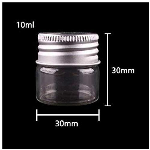 10ml 15ml 20ml 25ml 30ml(1OZ) 40ml 50ml 60ml(2OZ) Transparent Glass Spice Bottles Jars Terrarium With Silver Screw Cap,10ml