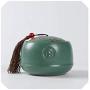 3D Retro Ceramic Tea Can Solid Creative Container Can Sealed Food Tea Celadon Canister With Lid,Green