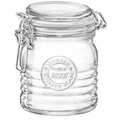 Bormioli Rocco Officina 1825 Glas Aufbewahrungsglas mit Airtight Klickschloss – 350ml