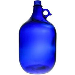 Viva Haushaltswaren Set of Blue XXL Glass Bottles with Black Screw Lids for 5?L, to Fill Yourself