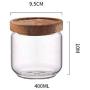 HIZLJJ 3 Pieces Air Tight Storage Jar, Glass Storage Tank with a Natural Bamboo Lid Grains Nuts Tank Can Kitchen Sorting Food Storage Box Container (Size : S)