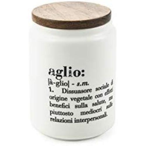 Villa dEste Home Tivoli Jar, Porcelain + Bamboo, White, One Size