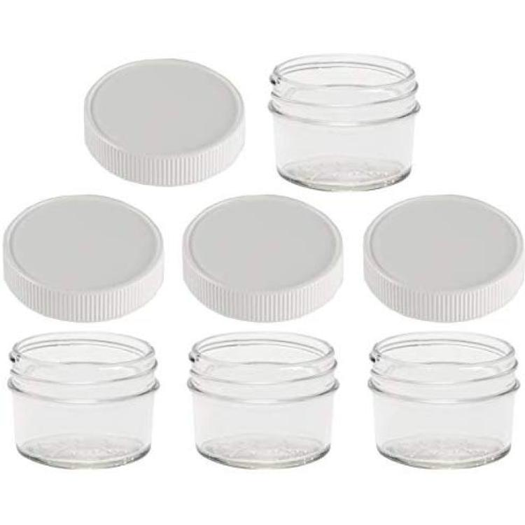 Jarming Collections Glass Spice Jars/Bottles -Mini Mason Jars 4 oz. Empty  Spice Containers with Pour/