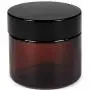 2oz 50ML Amber Round Glass Jars Bottle With Black Lids And Inner Liners Pot Container For Makeup Cosmetic Face Eyes Cream Lotion(2PCS)