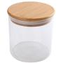 AKKAPEARY 550ML Food Prep Storage Jar Airtight Seal Bamboo Lid Clear Glass Canister Cooking Baking Tool Cookware Serveware Tabletop Home Kitchen Restaurant Hotel Gift Microwave Oven Dishwasher Safe