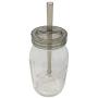 Mason Jar Drinking Glass Set - (1) 32oz Regular Mouth Ball Mason Jar with (1) Drinking Lid & Straw, (1) Storage Cap, (1) Metal Lid and Band, and (1) Spirit Quest Supplies Large Jar Opener