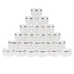 FAYERXL 20 ml White Cosmetic Containers 20pcs DIY Sample Jars Tiny Makeup Sample Containers with lids