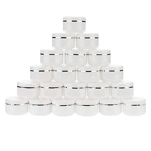 FAYERXL 20 ml weiße Kosmetikbehälter, 20 Stück, DIY Probenbehälter, kleine Make-up-Probenbehälter mit Deckeln