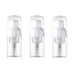 3PCS 30ML 1OZ Transparent Empty Plastic Bubble Bottle Mousse Shower Gel Jar Foaming Pot Portable Refillable Durable Cosmetic Container for Travel Vacation Camping Daily Life