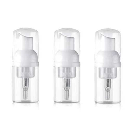 3 STÜCKE 30ML 1OZ Transparente Leere Plastik-Schaumbadflasche, Behälter für Schaum, Tragbar, Nachfüllbar, Robust für Reisen, Urlaub, Camping, Alltag