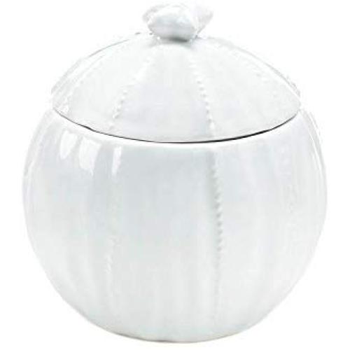 Ceramic Tea Jar, Pure White Cotton Ball Container Food Small Ceramic Jar
