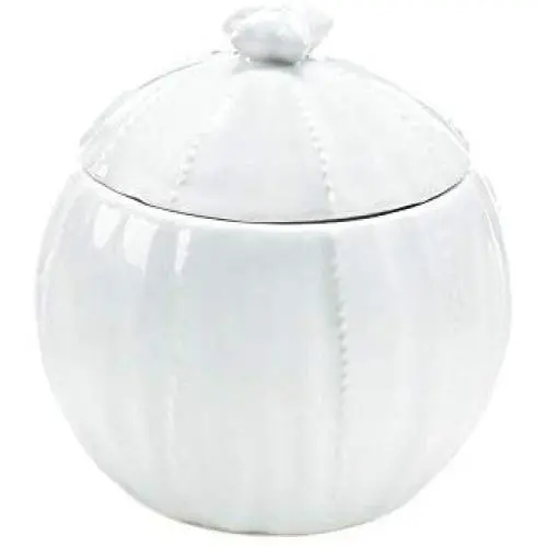 Ceramic Tea Jar, Pure White Cotton Ball Container Food Small Ceramic Jar