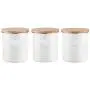 Typhoon Living Airtight Tea, Coffee and Sugar Storage Canister with Bamboo Lid, Set of 3, 1 Litre, Cream